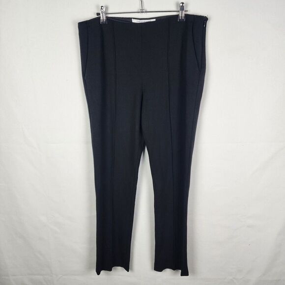Diane Von Furstenberg Black Front Seam Size Zip Skinny Ankle Pants Size 10 Work - Picture 1 of 6